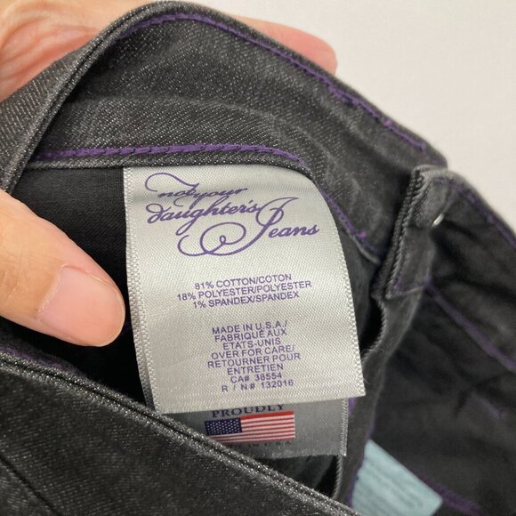NYDJ size 10 Black/Gray Mid Rise Bootcut Jeans - Picture 3 of 11